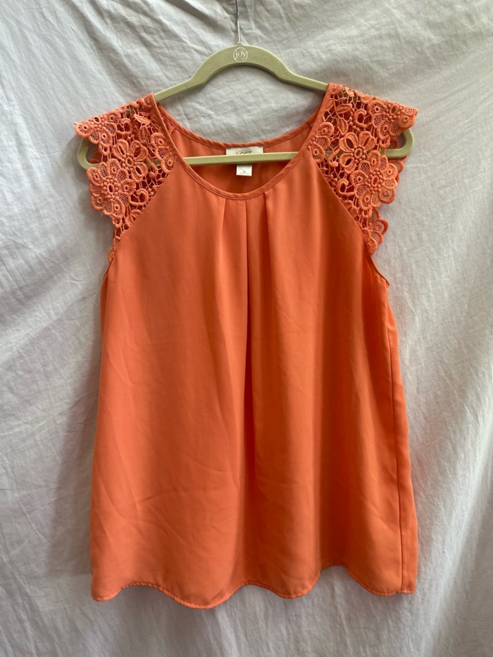 LOFT Coral Lace Cap-Sleeve Camisole